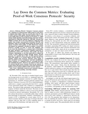 جلد سند PDF - ارزیابی امنیت پروتکل‌های اجماع اثبات کار: یک چارچوب چندمعیاری